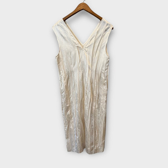 Rentrayage Gospel Brunch Pleated Silk Blend Shift Dress Size 10 - Picture 4 of 10